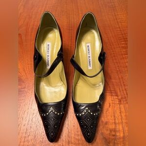 Manolo Blahnik Black Mary Jane Heels
